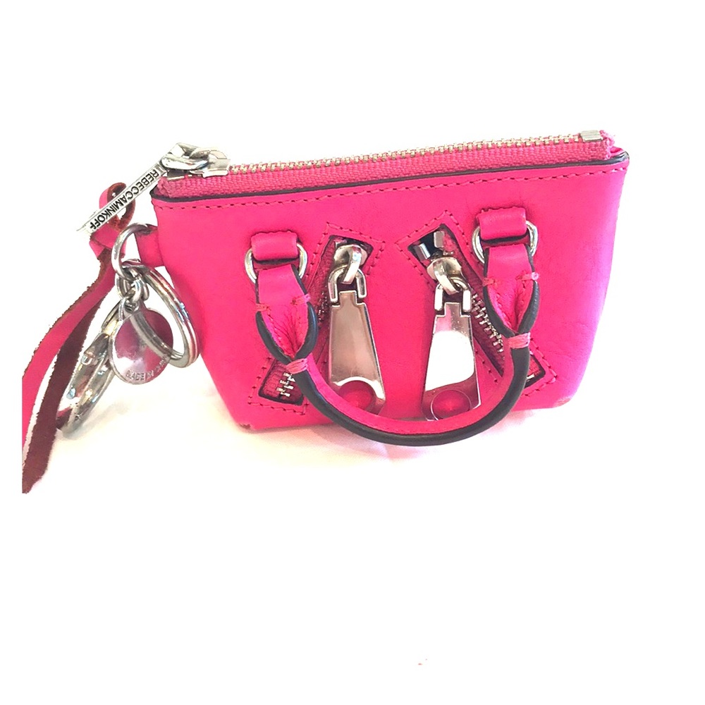 Rebecca Minkoff Mini purse keychain in Hot Pink